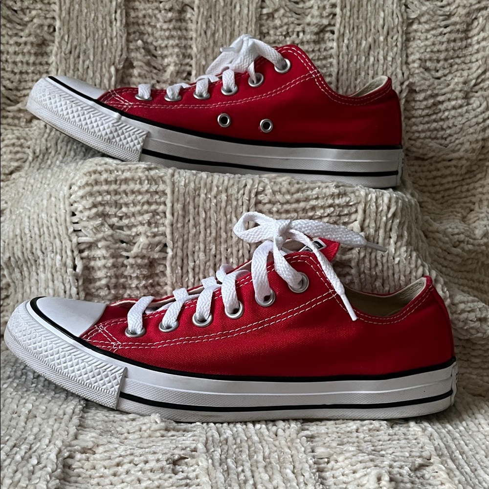 Classic Red Low-Top Canvas Sneakers Women’s size 8 and Men’s size 6